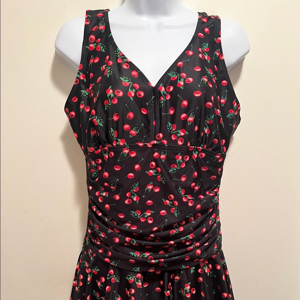 New Retro Rockabilly Cherries One-Piece Bathing Swim Suit XXL